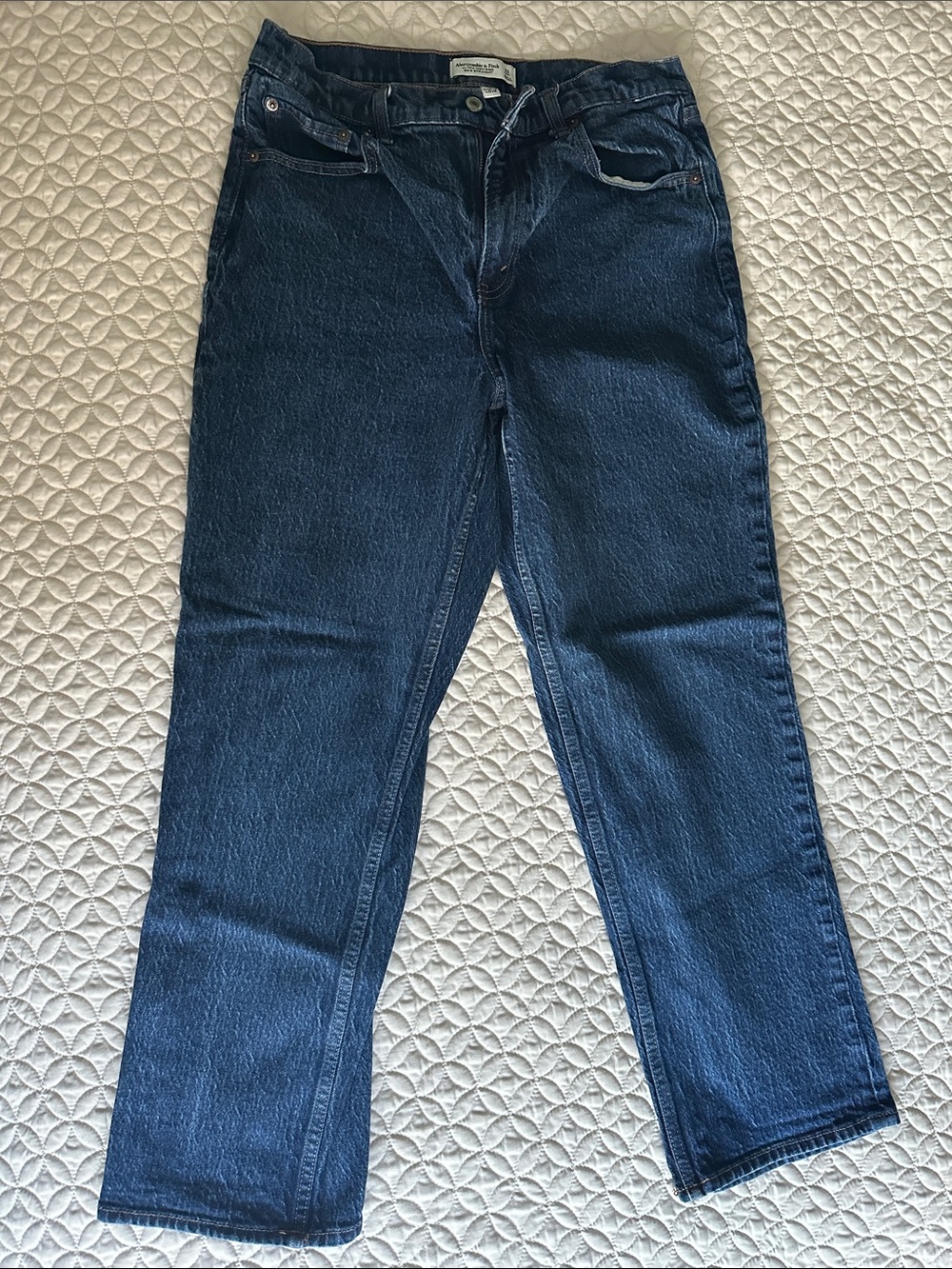 Abercrombie & Fitch Women's Ultra High-Rise 90s Straight Jeans - Dark Marble